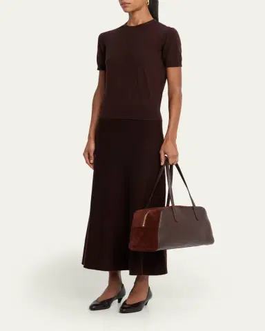 Mansur Gavriel Helios Large Leather & Suede East-West Shoulder Bag | Thumbnail 5 Mansur Gavriel Helios Large Leather & Suede East-West Shoulder Bag | Thumbnail 5