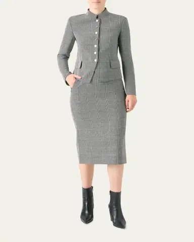 Akris Prince of Wales Check Pencil Skirt | Thumbnail 2 Akris Prince of Wales Check Pencil Skirt | Thumbnail 2