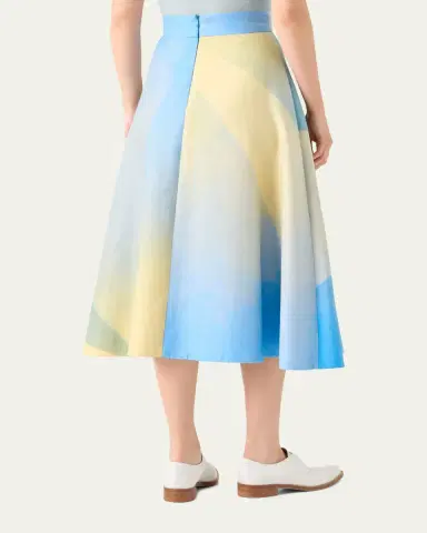 Akris Sunbeam Print Cotton Midi Skirt | Thumbnail 3 Akris Sunbeam Print Cotton Midi Skirt | Thumbnail 3