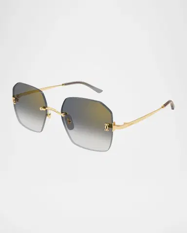 Cartier Classic Décor C Square Rimless Metal Sunglasses | Thumbnail 4 Cartier Classic Décor C Square Rimless Metal Sunglasses | Thumbnail 4
