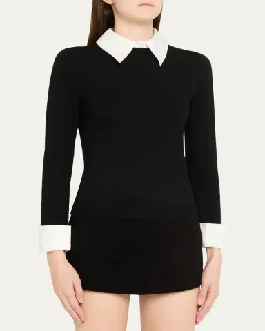 ALICE + OLIVIA Porla Collared Sweater | Thumbnail 4 ALICE + OLIVIA Porla Collared Sweater | Thumbnail 4