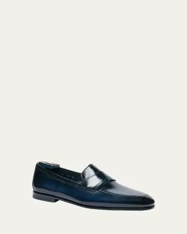 Santoni Men's Meraviglia Solis Leather Penny Loafers | Thumbnail 2 Santoni Men's Meraviglia Solis Leather Penny Loafers | Thumbnail 2