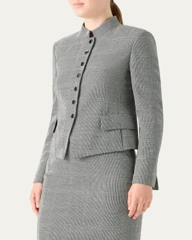Akris Deva Prince Of Wales Wool Single-Breasted Jacket | Thumbnail 4 Akris Deva Prince Of Wales Wool Single-Breasted Jacket | Thumbnail 4