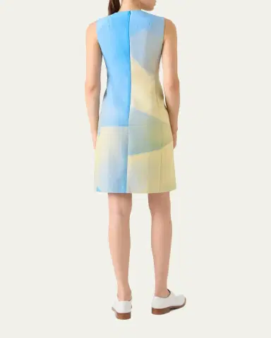 Akris Sunbeam Print Silk Sleeveless Dress | Thumbnail 3 Akris Sunbeam Print Silk Sleeveless Dress | Thumbnail 3
