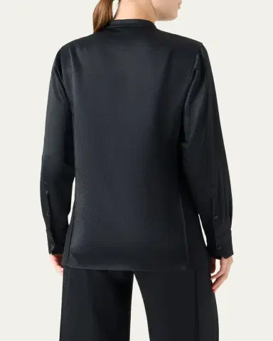 Akris Hammered Silk-Wool Button-Down Shirt | Thumbnail 3 Akris Hammered Silk-Wool Button-Down Shirt | Thumbnail 3