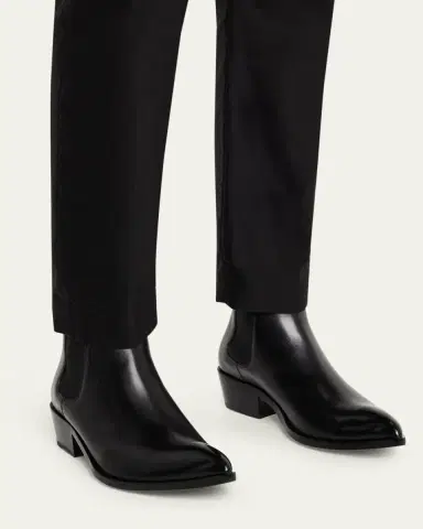 Tom Ford Men's Burnished Leather Chelsea Boots | Thumbnail 2 Tom Ford Men's Burnished Leather Chelsea Boots | Thumbnail 2