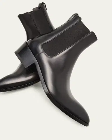 Tom Ford Men's Burnished Leather Chelsea Boots | Thumbnail 5 Tom Ford Men's Burnished Leather Chelsea Boots | Thumbnail 5