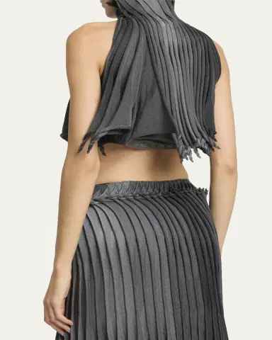 Alaïa Sculptural Pleated Crop Halter Top | Thumbnail 3 Alaïa Sculptural Pleated Crop Halter Top | Thumbnail 3