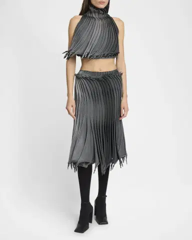 Alaïa Sculptural Pleated Crop Halter Top | Thumbnail 6 Alaïa Sculptural Pleated Crop Halter Top | Thumbnail 6