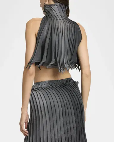 Alaïa Sculptural Pleated Crop Halter Top | Thumbnail 7 Alaïa Sculptural Pleated Crop Halter Top | Thumbnail 7