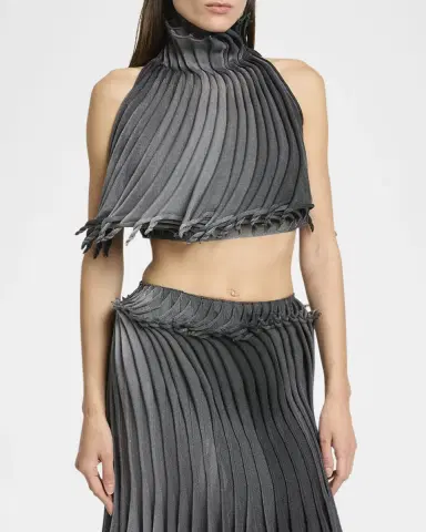 Alaïa Sculptural Pleated Crop Halter Top | Thumbnail 8 Alaïa Sculptural Pleated Crop Halter Top | Thumbnail 8