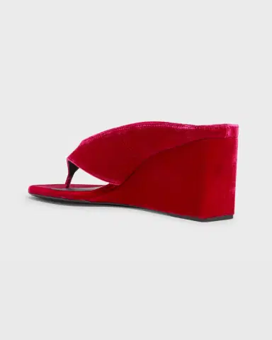 Alaïa 75mm Velvet Wedge Thong Sandals | Thumbnail 8 Alaïa 75mm Velvet Wedge Thong Sandals | Thumbnail 8