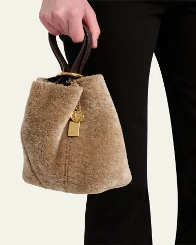 Chloé Spin Mini Shearling Bucket Bag | Thumbnail 2 Chloé Spin Mini Shearling Bucket Bag | Thumbnail 2