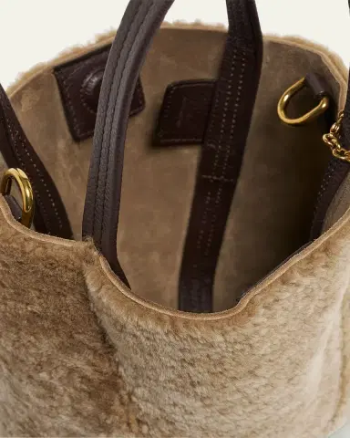 Chloé Spin Mini Shearling Bucket Bag | Thumbnail 4 Chloé Spin Mini Shearling Bucket Bag | Thumbnail 4