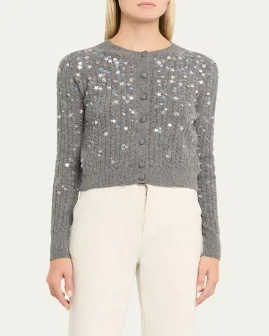 BERNADETTE Gilberte Stardust Cable-Knit Cardigan | Thumbnail 4 BERNADETTE Gilberte Stardust Cable-Knit Cardigan | Thumbnail 4