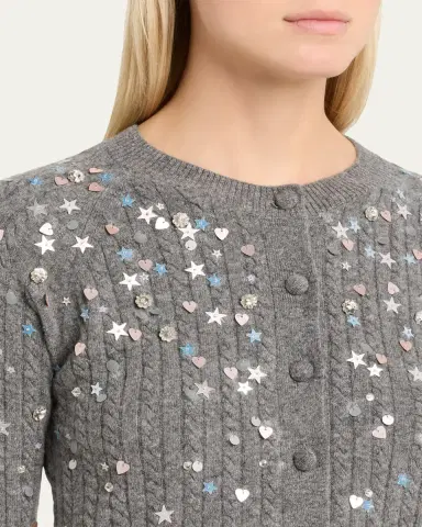 BERNADETTE Gilberte Stardust Cable-Knit Cardigan | Thumbnail 5 BERNADETTE Gilberte Stardust Cable-Knit Cardigan | Thumbnail 5