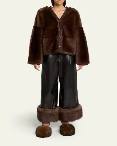 Loewe Lamb Shearling V-Neck Cardigan | Thumbnail 2 Loewe Lamb Shearling V-Neck Cardigan | Thumbnail 2