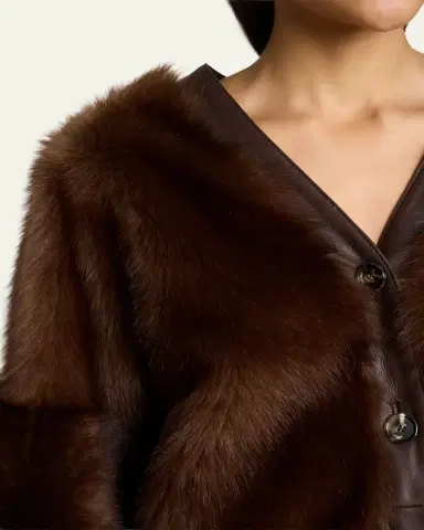 Loewe Lamb Shearling V-Neck Cardigan | Thumbnail 5 Loewe Lamb Shearling V-Neck Cardigan | Thumbnail 5