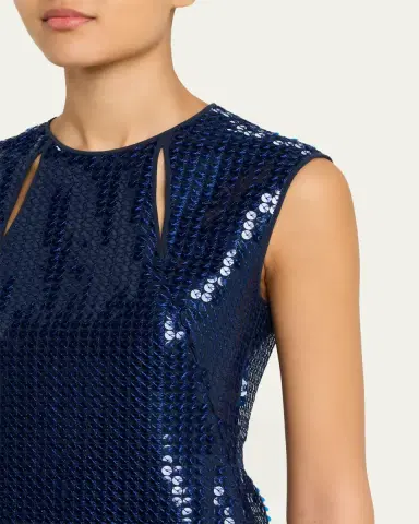 Akris Corded Sequin Chiffon Midi Sheath Dress | Thumbnail 5 Akris Corded Sequin Chiffon Midi Sheath Dress | Thumbnail 5