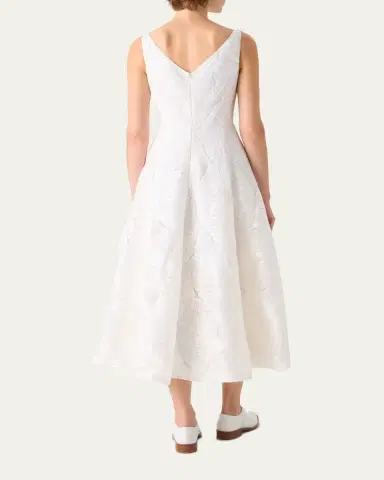 Akris Lacquered Sea Faille Sleeveless Midi Dress | Thumbnail 3 Akris Lacquered Sea Faille Sleeveless Midi Dress | Thumbnail 3