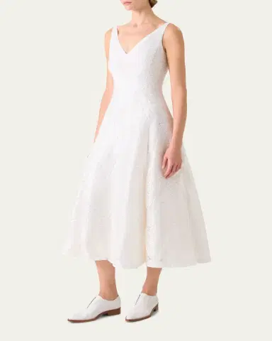 Akris Lacquered Sea Faille Sleeveless Midi Dress | Thumbnail 4 Akris Lacquered Sea Faille Sleeveless Midi Dress | Thumbnail 4