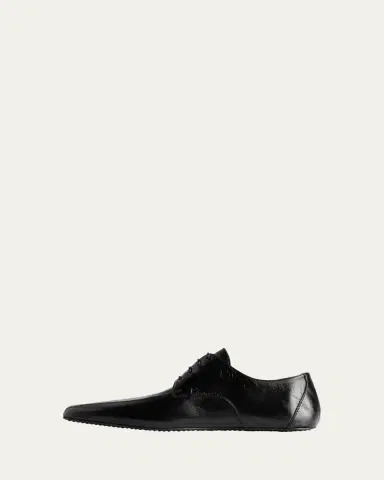 Balenciaga Men's Hyperflat Leather Square-Toe Derby Shoes | Thumbnail 4 Balenciaga Men's Hyperflat Leather Square-Toe Derby Shoes | Thumbnail 4
