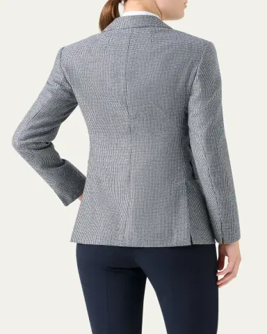 Akris Arie Cashmere Pepita Houndstooth Single-Breasted Jacket | Thumbnail 3 Akris Arie Cashmere Pepita Houndstooth Single-Breasted Jacket | Thumbnail 3