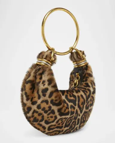 Chloé Bracelet Hobo Bag in Leopard-Print Shearling | Thumbnail 7 Chloé Bracelet Hobo Bag in Leopard-Print Shearling | Thumbnail 7