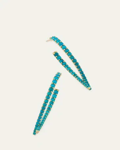 Lana Small Turquoise Front to Back Upside Down Hoop Earrings | Thumbnail 3 Lana Small Turquoise Front to Back Upside Down Hoop Earrings | Thumbnail 3
