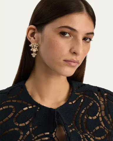 Oscar de la Renta Crystal Arch Drop Earrings | Thumbnail 2 Oscar de la Renta Crystal Arch Drop Earrings | Thumbnail 2