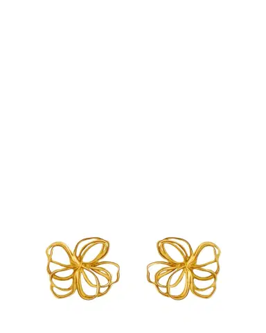 Oscar de la Renta Wire Flower Stud Earrings, Gold | Thumbnail 1 Oscar de la Renta Wire Flower Stud Earrings, Gold | Thumbnail 1