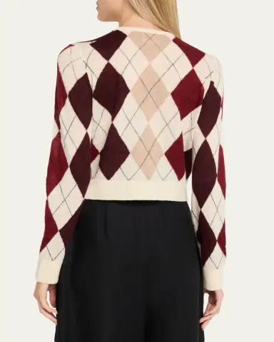 Khaite Charli Cashmere-Blend Argyle Cardigan | Thumbnail 3 Khaite Charli Cashmere-Blend Argyle Cardigan | Thumbnail 3