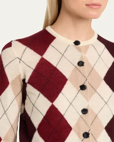 Khaite Charli Cashmere-Blend Argyle Cardigan | Thumbnail 5 Khaite Charli Cashmere-Blend Argyle Cardigan | Thumbnail 5