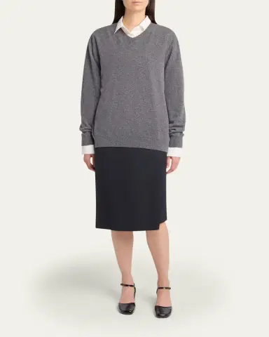 The Row Ligeia V-Neck Cashmere Sweater | Thumbnail 2 The Row Ligeia V-Neck Cashmere Sweater | Thumbnail 2