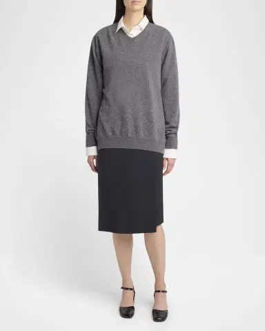 The Row Ligeia V-Neck Cashmere Sweater | Thumbnail 6 The Row Ligeia V-Neck Cashmere Sweater | Thumbnail 6