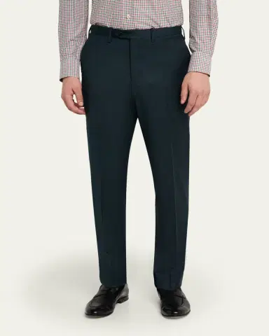 Kiton Men's Wool and Cashmere Flat-Front Pants | Thumbnail 4 Kiton Men's Wool and Cashmere Flat-Front Pants | Thumbnail 4