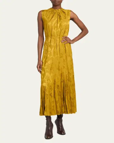 Etro Leafy Jacquard Sleeveless Midi Dress | Thumbnail 2 Etro Leafy Jacquard Sleeveless Midi Dress | Thumbnail 2