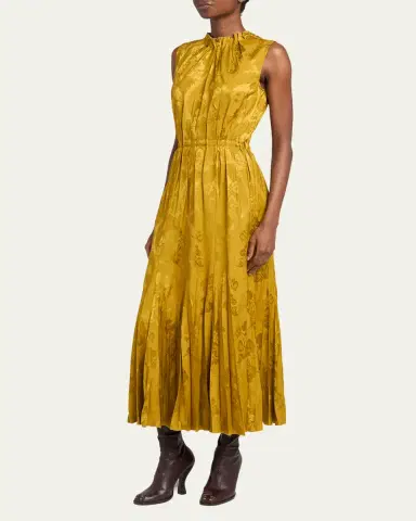 Etro Leafy Jacquard Sleeveless Midi Dress | Thumbnail 4 Etro Leafy Jacquard Sleeveless Midi Dress | Thumbnail 4