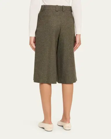 Loro Piana Drake Cashmere-Wool Wide-Leg Bermuda Trousers | Thumbnail 3 Loro Piana Drake Cashmere-Wool Wide-Leg Bermuda Trousers | Thumbnail 3