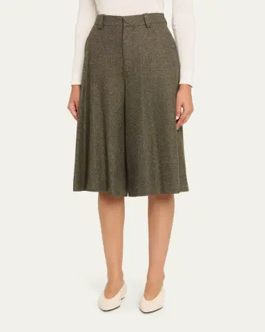 Loro Piana Drake Cashmere-Wool Wide-Leg Bermuda Trousers | Thumbnail 4 Loro Piana Drake Cashmere-Wool Wide-Leg Bermuda Trousers | Thumbnail 4