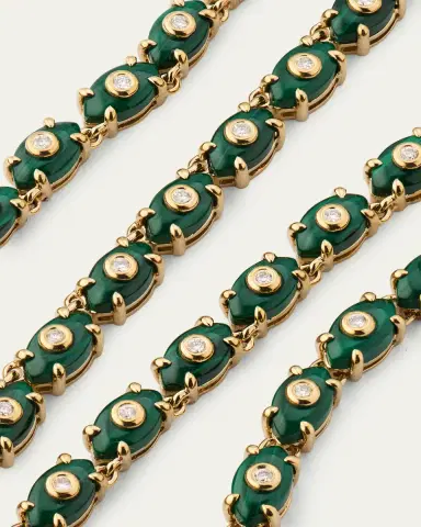 Sydney Evan Tiny Carved Malachite Evil Eye Necklace with Diamonds | Thumbnail 3 Sydney Evan Tiny Carved Malachite Evil Eye Necklace with Diamonds | Thumbnail 3