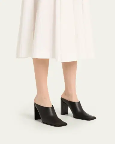 Alaïa Leather Square-Toe Mules | Thumbnail 2 Alaïa Leather Square-Toe Mules | Thumbnail 2