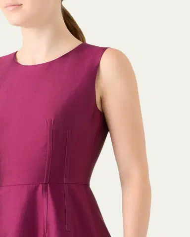 Akris Dupion Sleeveless Silk Shantung Midi Dress | Thumbnail 10 Akris Dupion Sleeveless Silk Shantung Midi Dress | Thumbnail 10