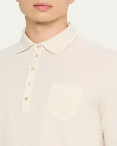 Massimo Alba en's Pique Cotton and Cashmere Long-Sleeve Polo Shirt | Thumbnail 2 Massimo Alba en's Pique Cotton and Cashmere Long-Sleeve Polo Shirt | Thumbnail 2
