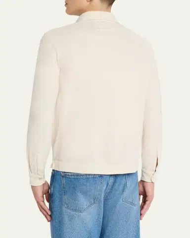 Massimo Alba en's Pique Cotton and Cashmere Long-Sleeve Polo Shirt | Thumbnail 4 Massimo Alba en's Pique Cotton and Cashmere Long-Sleeve Polo Shirt | Thumbnail 4