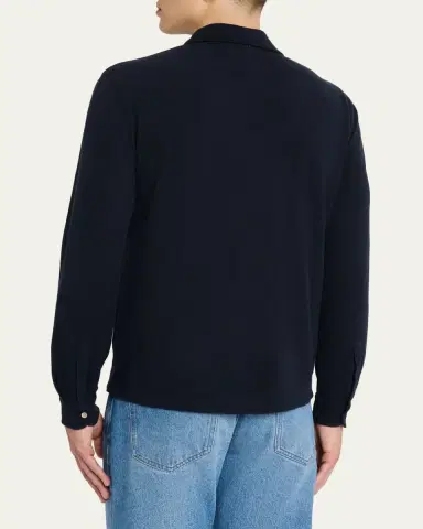 Massimo Alba en's Pique Cotton and Cashmere Long-Sleeve Polo Shirt | Thumbnail 8 Massimo Alba en's Pique Cotton and Cashmere Long-Sleeve Polo Shirt | Thumbnail 8