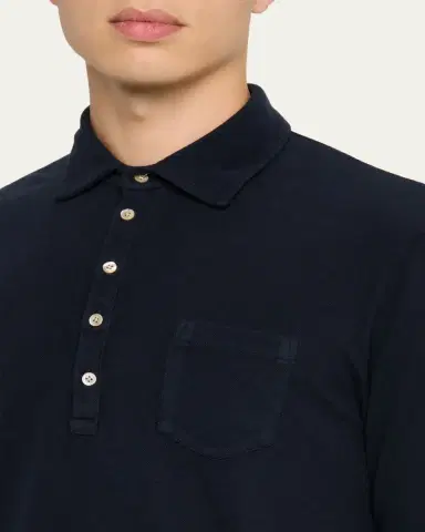Massimo Alba en's Pique Cotton and Cashmere Long-Sleeve Polo Shirt | Thumbnail 10 Massimo Alba en's Pique Cotton and Cashmere Long-Sleeve Polo Shirt | Thumbnail 10