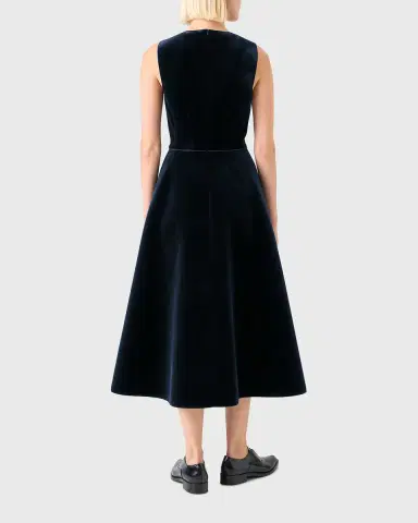 Akris Sleeveless Velvet Midi Cocktail Dress | Thumbnail 2 Akris Sleeveless Velvet Midi Cocktail Dress | Thumbnail 2