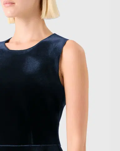 Akris Sleeveless Velvet Midi Cocktail Dress | Thumbnail 4 Akris Sleeveless Velvet Midi Cocktail Dress | Thumbnail 4