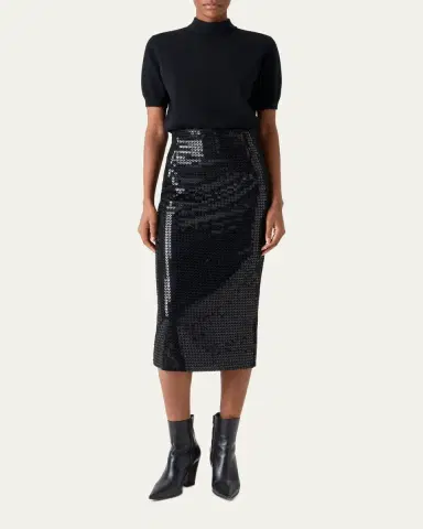Akris Mock-Neck Short-Sleeve Cashmere Sweater | Thumbnail 2 Akris Mock-Neck Short-Sleeve Cashmere Sweater | Thumbnail 2